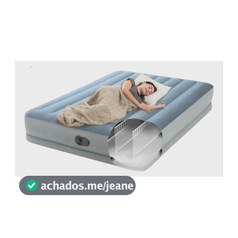 Colchão Inflável Casal Queen Com Bomba Embutida Usb Intex 64159 Azul