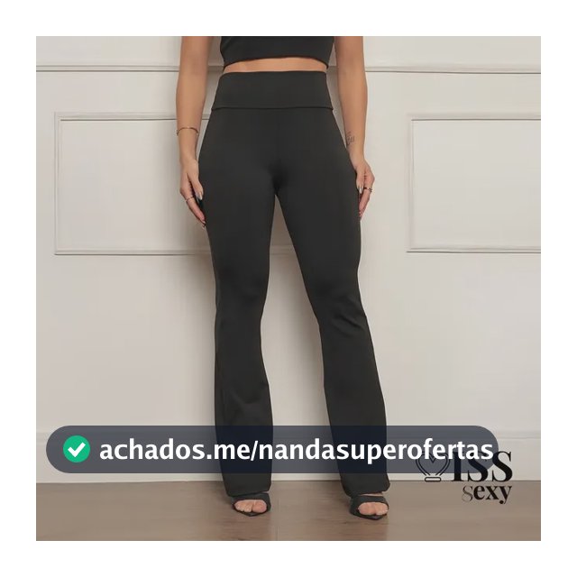 Calça Legging Flare Bailarina Boca De Sino Suplex Grossa