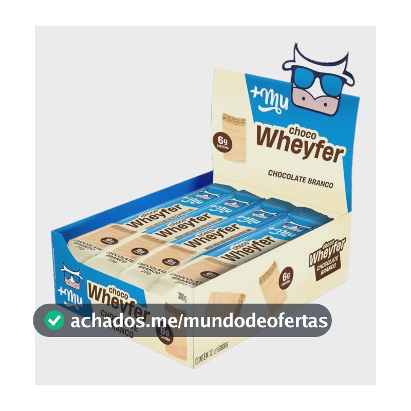 Proteína +mu Chocowheyfer Em Barra De Proteína Sabor Chocolate Branco 12 Un