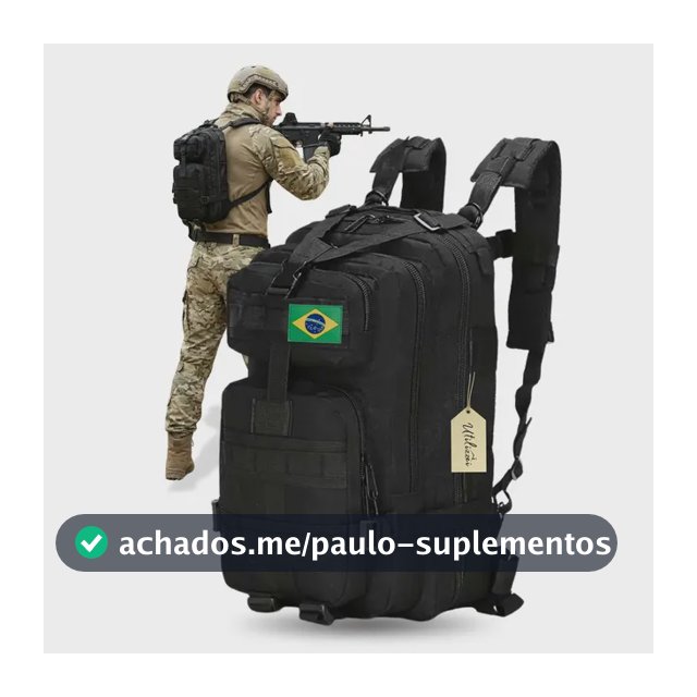 Mochila Militar Bolsa Tática Resistente 30 Litros Super Reforçada Impermeável Bandeira Brasil Brinde Utilizzei