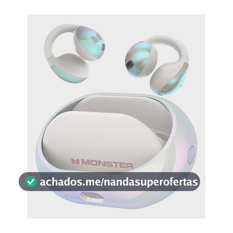 Fones De Ouvido Sem Fio Monster Open-ear,Fone Tws Possuem ENC,30 Horas de Reprodução,À Prova D'água Ipx6,Microfone De Hd Integrado,Qualidade De Som HIFI,Fone Bluetooth Adequados Gamer,Correndo,Branco