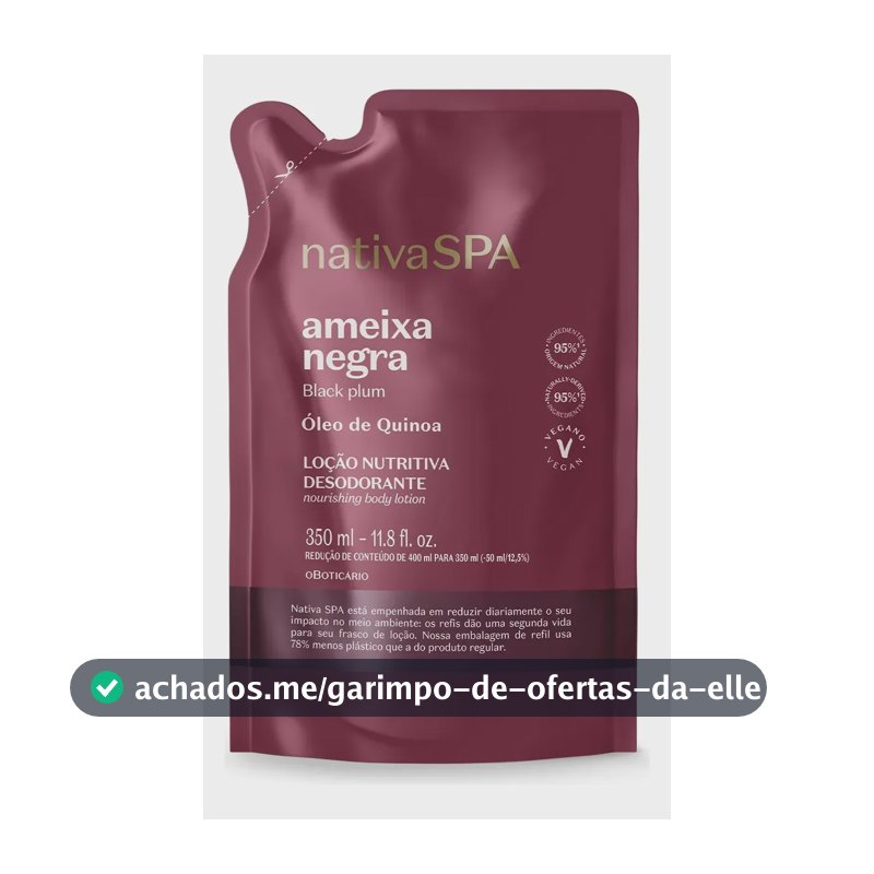 Refil Loção Desodorante Hidratante Corporal Nativa Spa Ameix