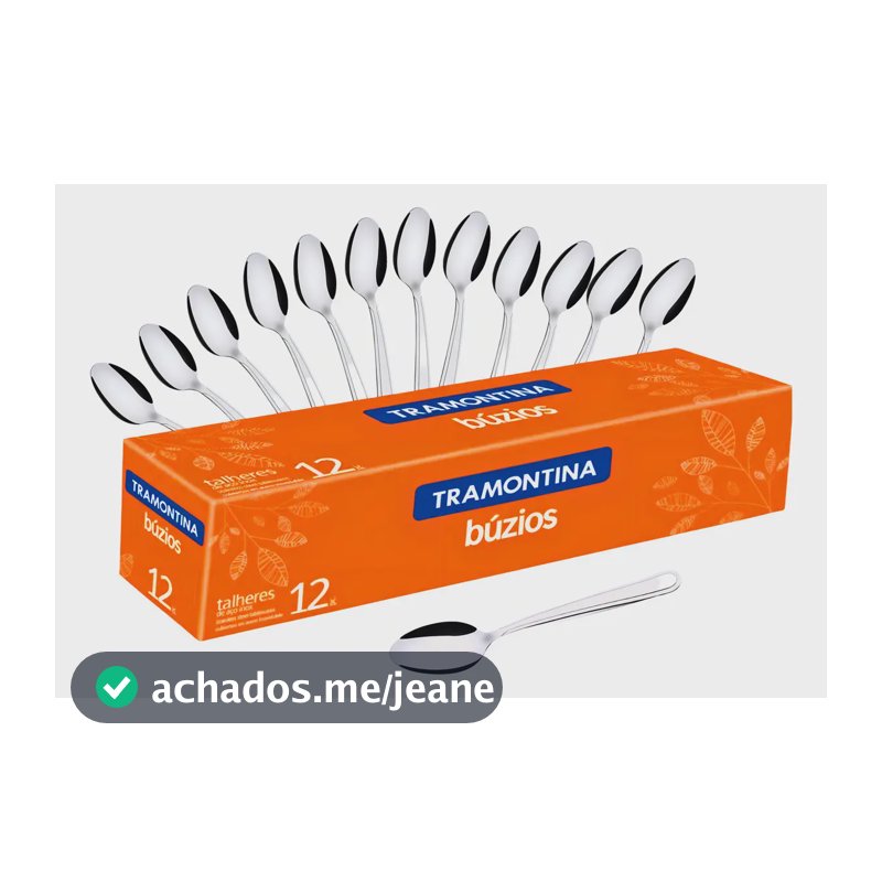 Kit 12 Colheres de Chá Aço Inox Tramontina Búzios Cor do cabo Prateada