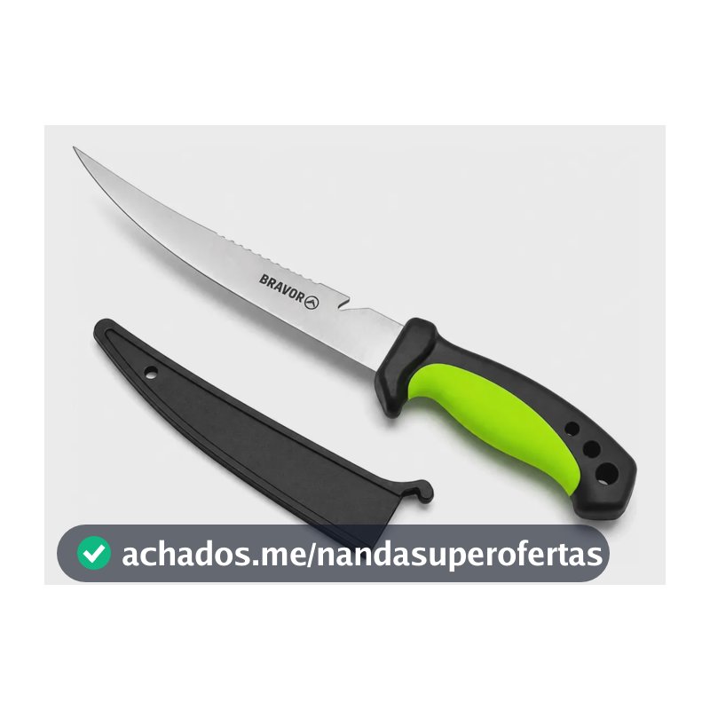 Faca Profissional 29cm Com Bainha Fileteira Filetar Peixe