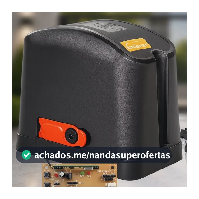 Kit Motor Portao Eletronico 1/4hp 400kg + 2 Contr + 3m Crema Preto 220v 50/60hz