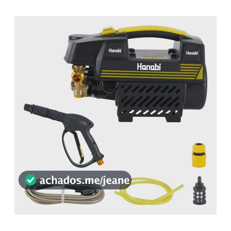 Jato Alta Pressão Hanabi Lava Carro Maquina Potente Limpeza Pesada Cor Preto Frequência 60hz Modelo LVD-8001