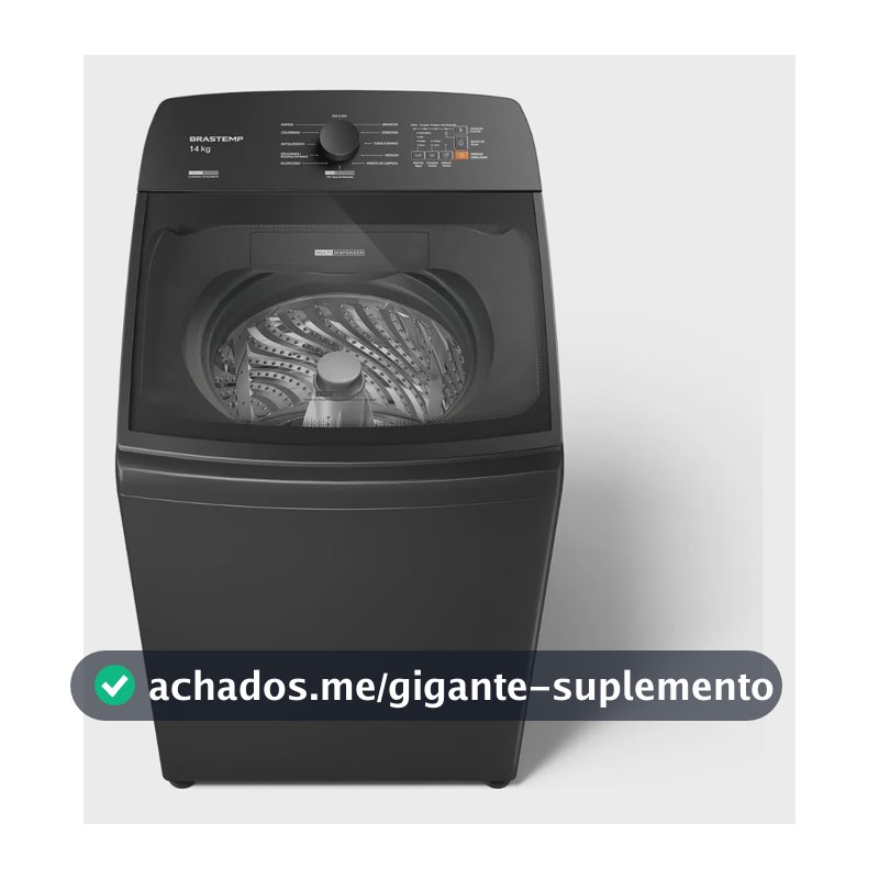 Máquina de Lavar Brastemp 14Kg Cinza Smart Sensor- BWJ14A9
