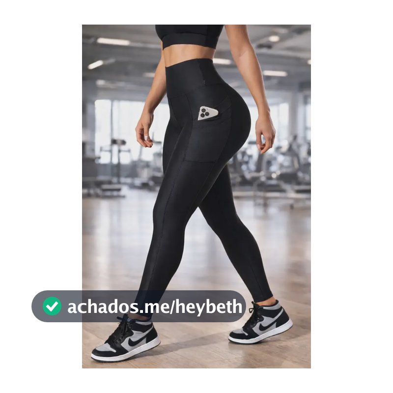 Calça Legging Feminina Fitness Academia Com Bolsos Laterais Preto G
