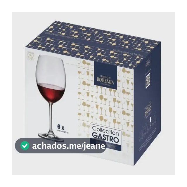 Jogo 6 Taças Cristal Titanium Vinho Tinto 580ml Cor Transparente