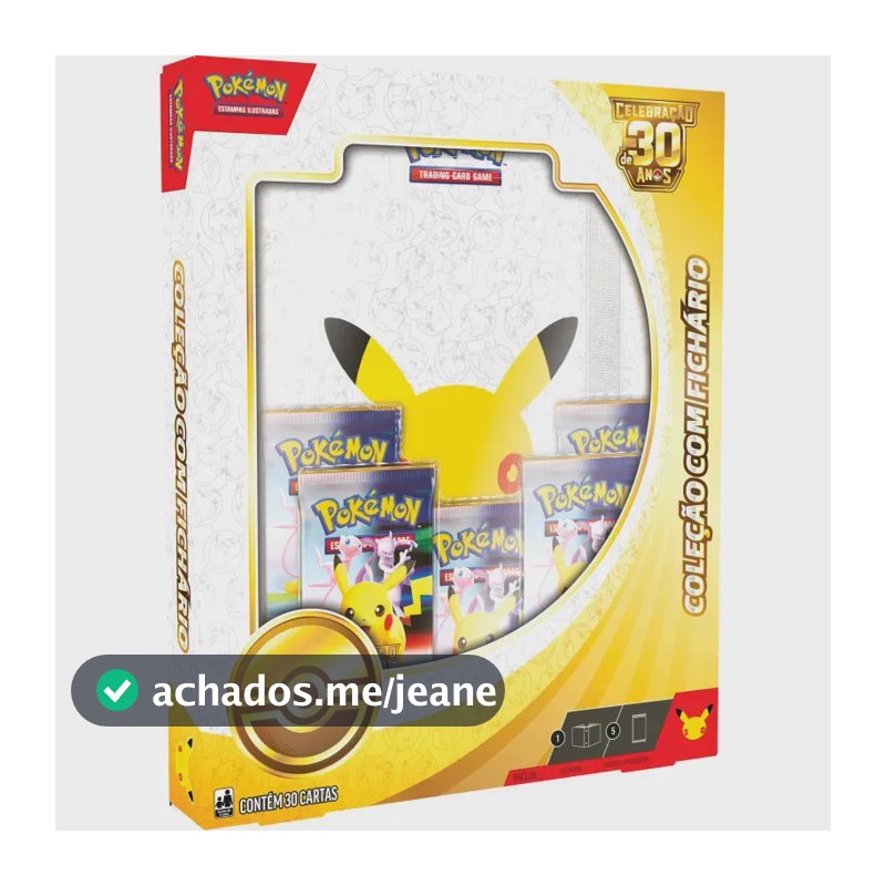 Box Pokémon Celebração 30 anos Coleção com Fichario