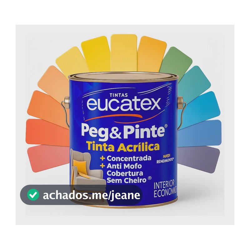 Tinta Economica Eucatex Galão 3,6l Cores Latexpintura Acabamento Brilhante Cor Branco