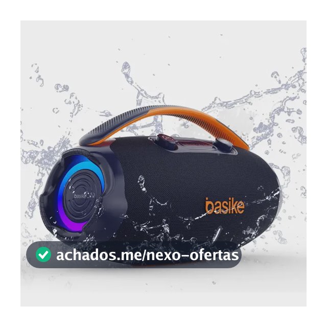 Caixa De Som Basike Ba-RAD207 Edição 80W Rádio FM Bluetooth 5.3 TWS RGB Bass Boost 9000mAh Azul