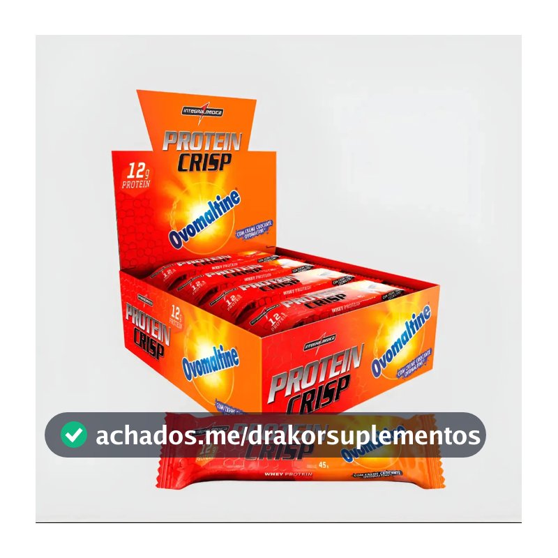 Barrinha Proteica Integralmédica Crisp 12 Un - 12g Proteinas Sabor Ovomaltine