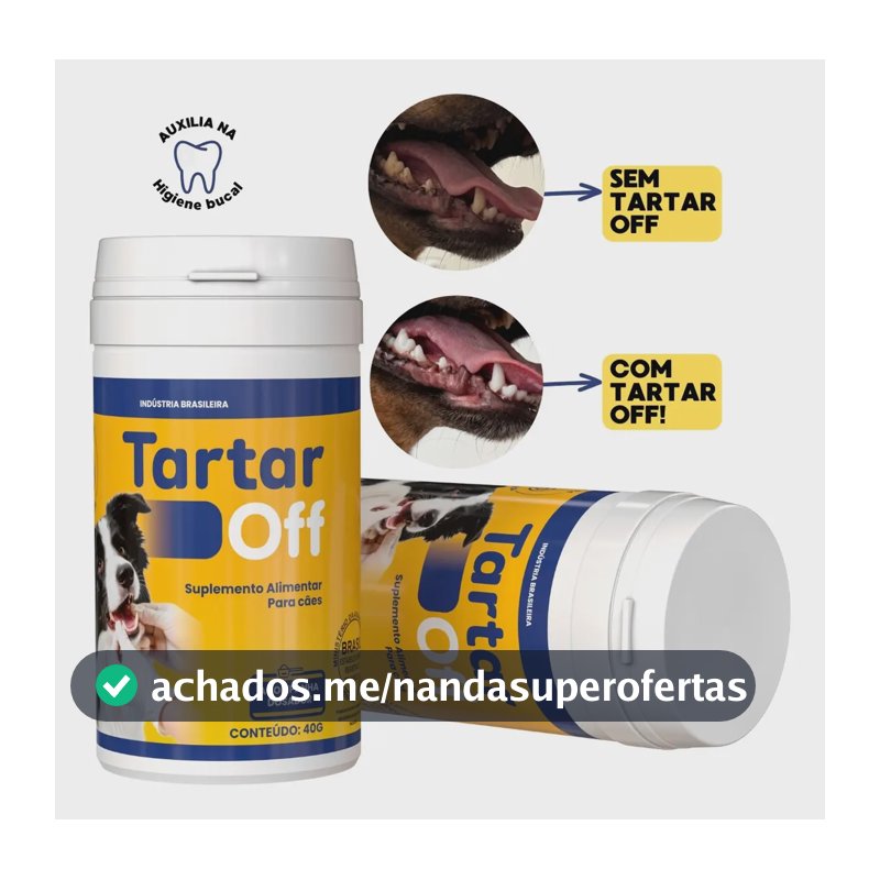 Tartar Off Cães Placa Mau Hálito Gengivite Ração Menta