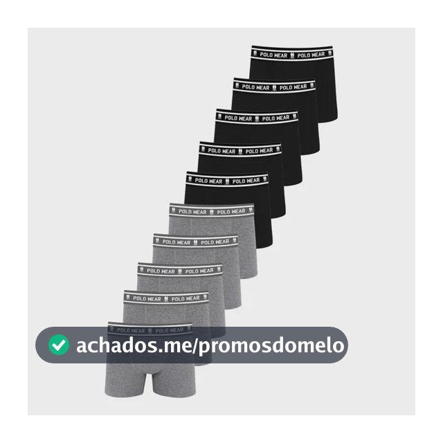 Kit 10 Cuecas Boxer Algodão Polo Wear Sortido