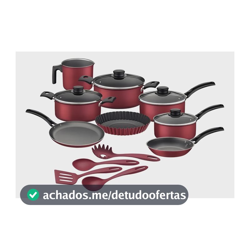 Jogo Panelas 12 Peças Antiaderente Alumínio Turim Tramontina Cor Vermelho