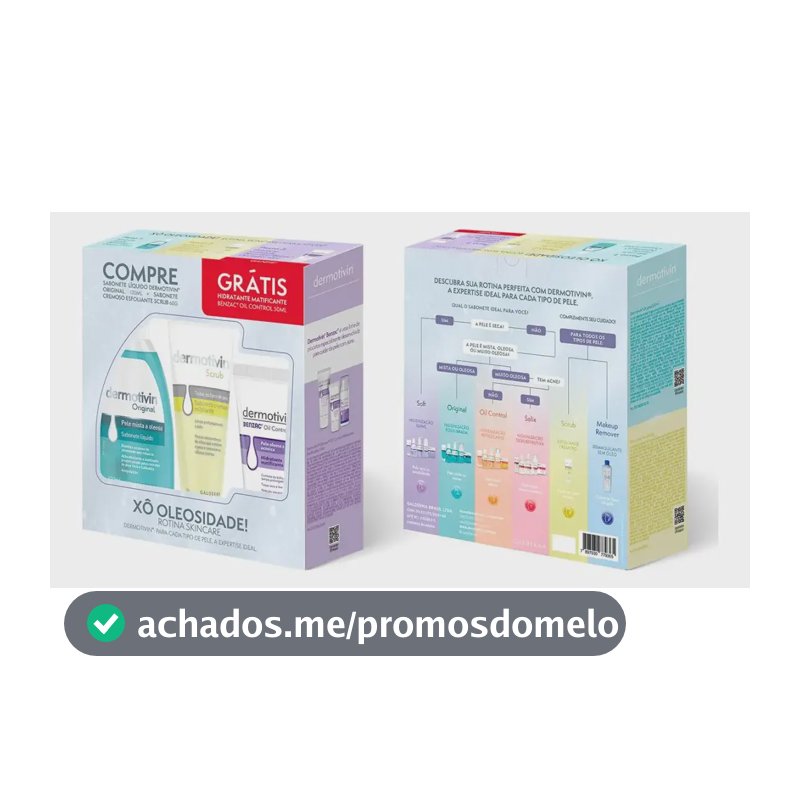 Kit Sabonete + Scrub + Hidra Benzac Dermotivin Oleosa Dia/noite