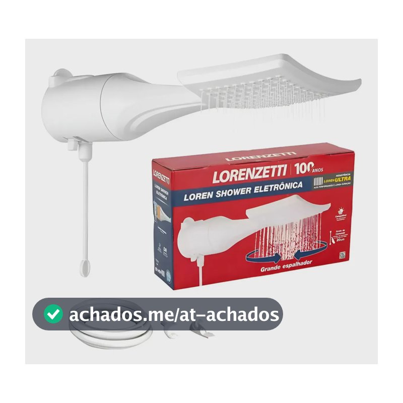 Chuveiro Loren Shower Eletrônico 5500w Lorenzetti Branco 127V