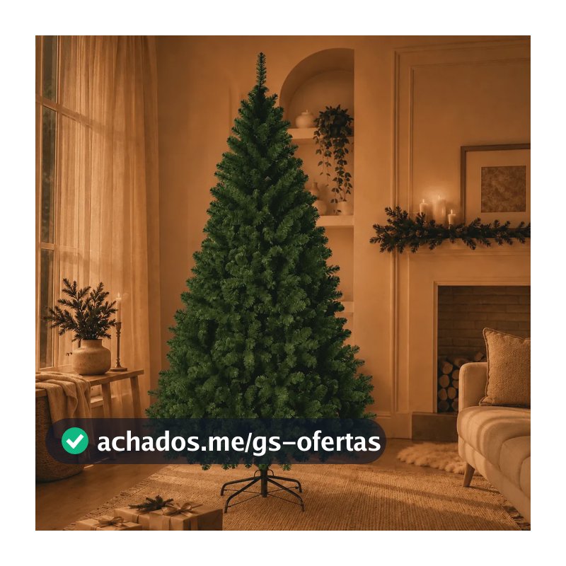 Árvore De Natal Premium Pinheiro Cheia Luxo 180cm 750 Galhos Cor Verde