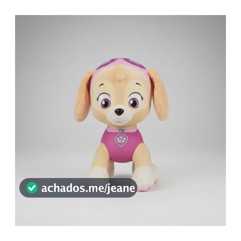 Boneco Pelucia Skye Patrulha Canina 30cm Colecionável Rosa-chiclete
