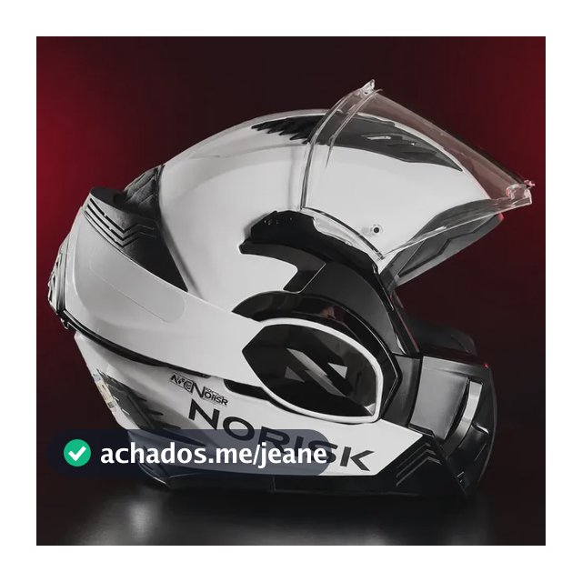 Capacete Moto Norisk Avenger Articulado Robocop Kpa Branco Liso Brilhante 57/58