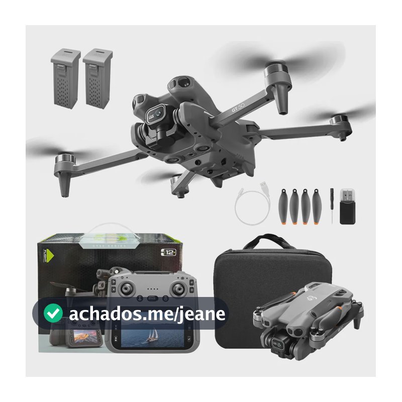 Drone Gt50 Controle Com Tela Câmera 4k Preto Preto