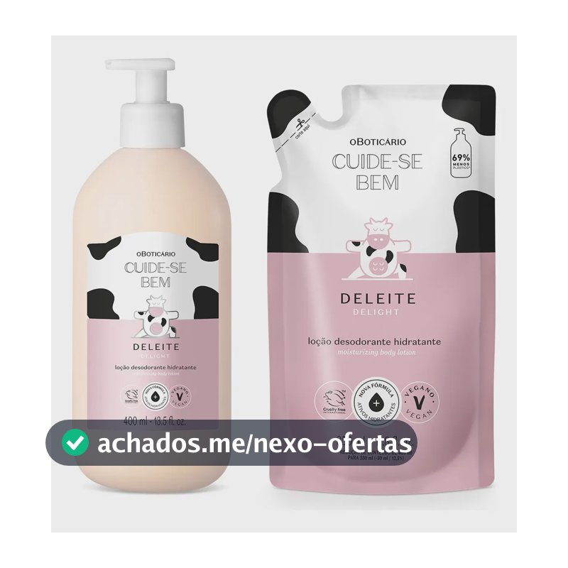 Kit Cuide-se Bem Deleite: Loção Corporal 400ml + Refil 350ml