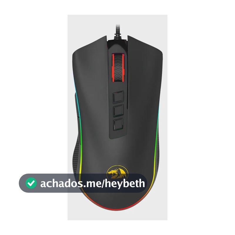 Mouse Gamer M711 Cobra Chroma Redragon Com fio Para Jogos 12.400 DPI Com Led RGB Preto