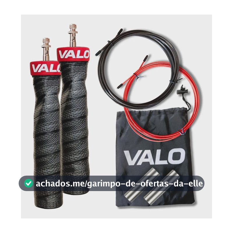 Corda de Pular Profissional Valo Speed Rope Com Rolamento e Pesos Removíveis