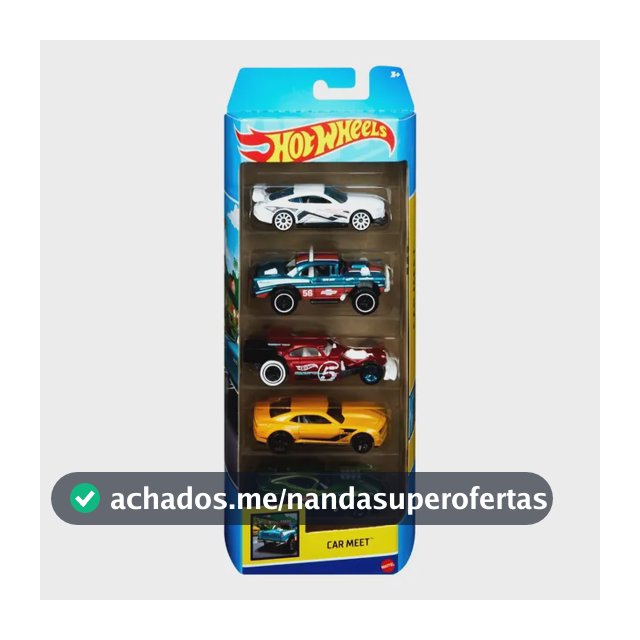 Kit Com 5 Carrinhos Sortidos Hot Wheels Coloridos Mattel