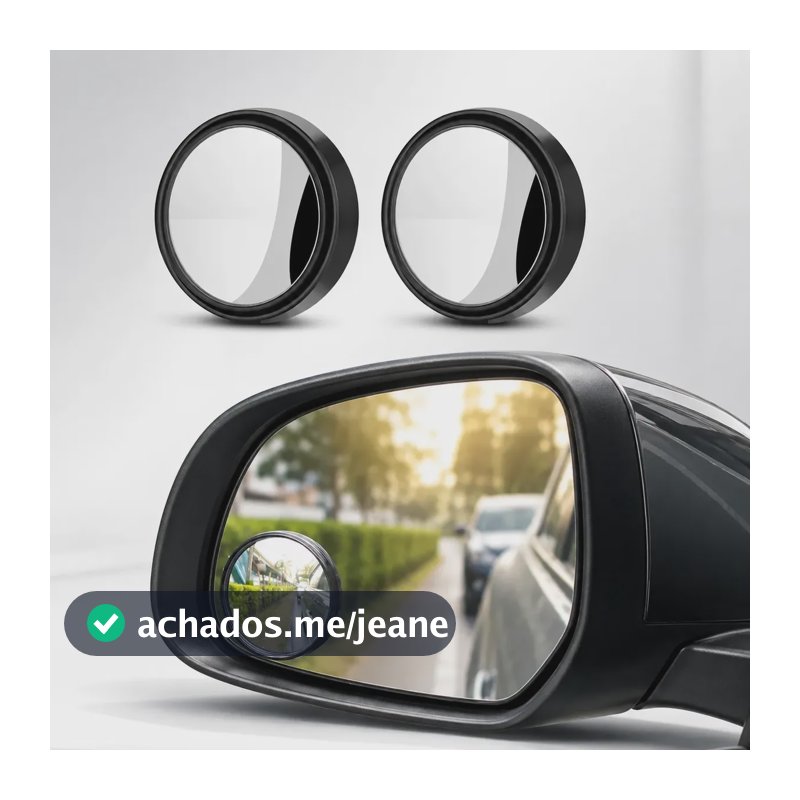 Kit 2 Espelho Auxiliar Retrovisor Ponto Cego Olho De Boi Uni