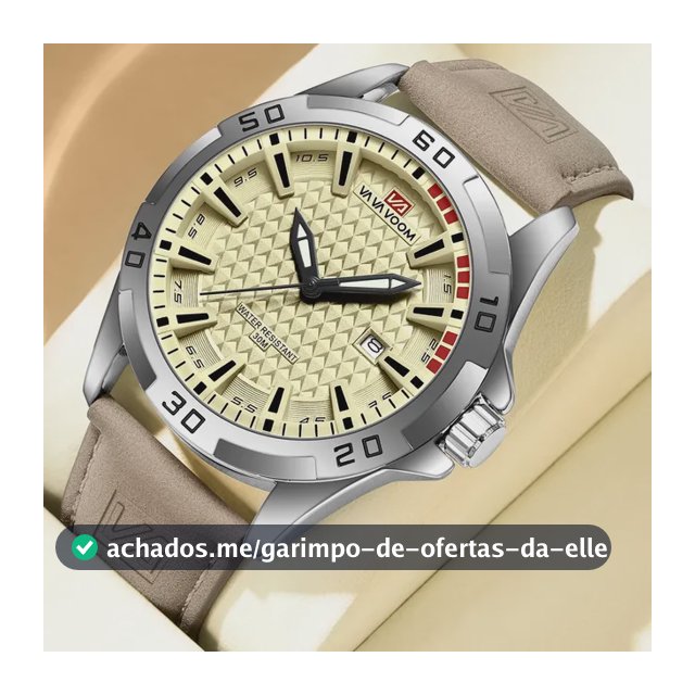 Relógio De Pulso Vavavoom 2581 Masculino De Aço Inoxidável