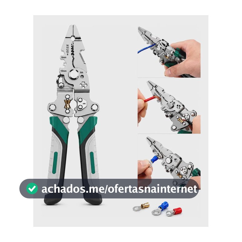 Alicate Dobravel 18 Em1 Decapador Crimpador Descascador Fios