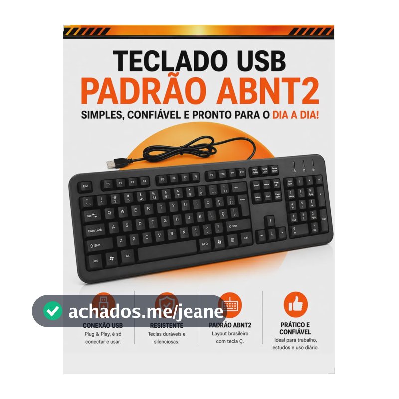 Teclado Para Pc Computador Notebook Com Fio Português Brasil Preto Português Brasil