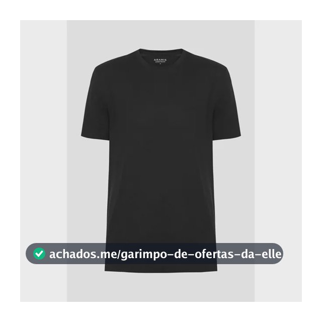 Camiseta Aramis Manga Curta Algodão Peruano Preto
