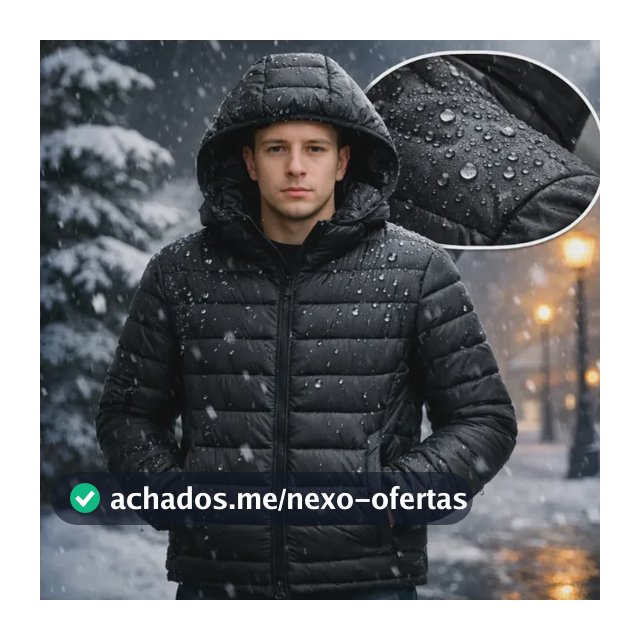 Jaqueta Puffer Masculina Bobojaco Impermeável Inverno Frio