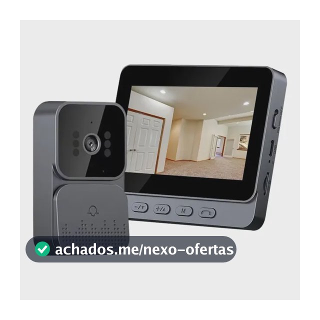 Campainha Interna De Vídeo Sem Fio Com Tela De 4.3 Ips