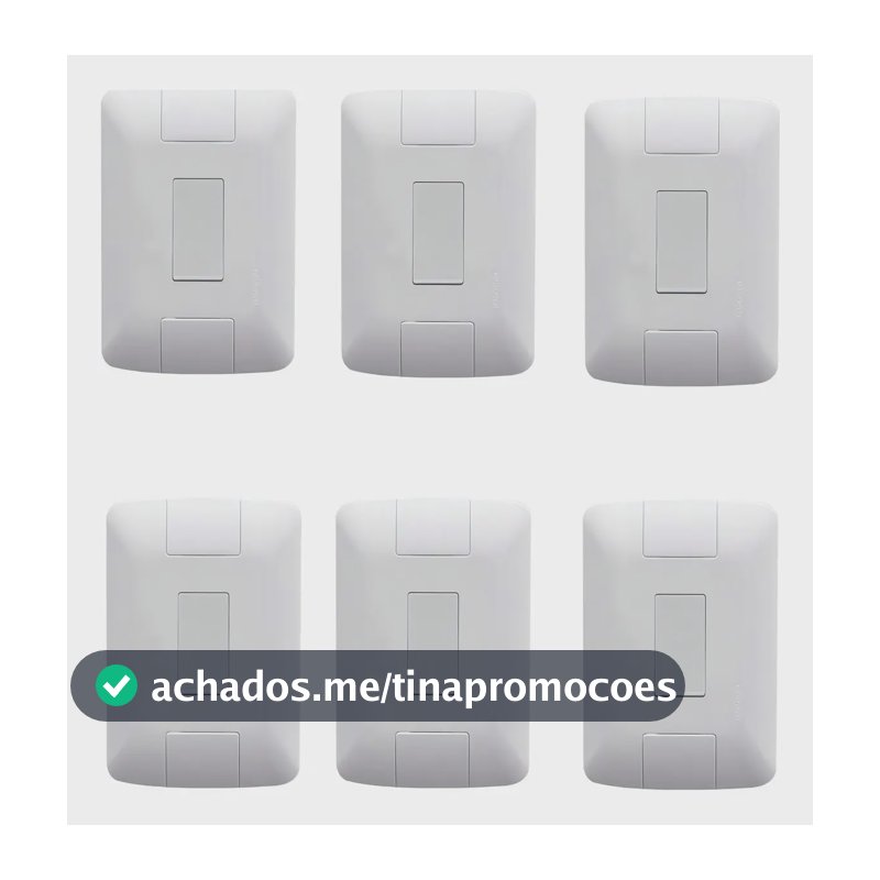 Kit 6 Conjunto Com 1 Interruptor Simples Tramontina Aria Cor Branco