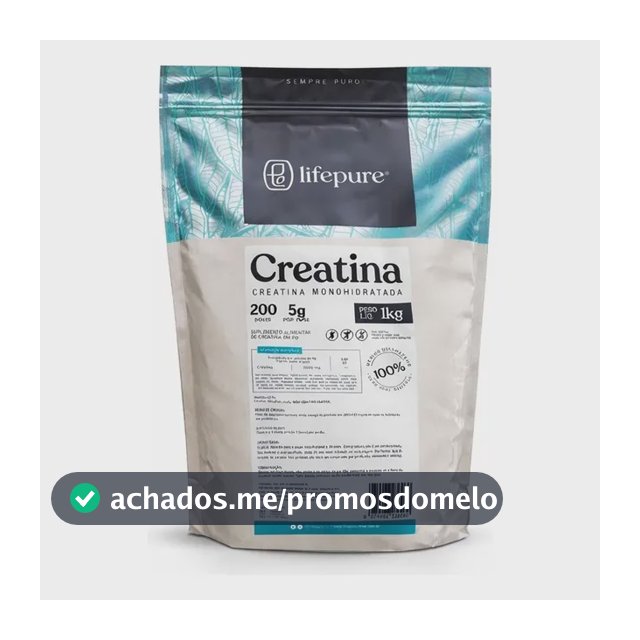 Creatina Monohidratada Em Pó Lifepure 1kg Sem Sabor Sem Sabor