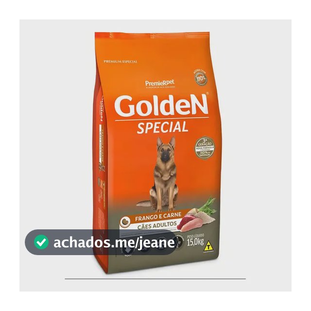 Ração Golden Special Cães Adultos Sabor Frango E Carne 15kg