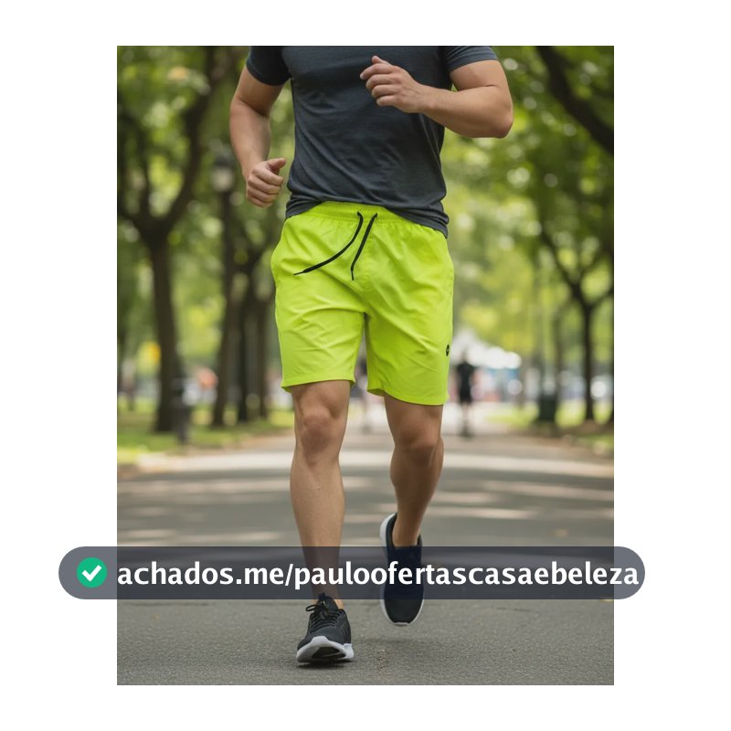 Bermuda Olympikus Essential 7 M Masculina  Lemon Verde Liso G