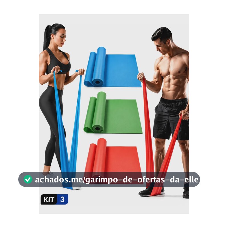Faixa Elástica Kit 3 Thera Band Exercicios Fisioterapia Sortido