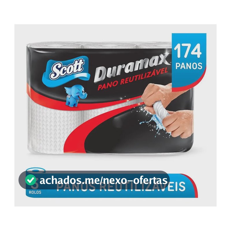 Pano Reutilizável Duramax Com 3 Rolos De 58 Unidades Cada Branco Scott