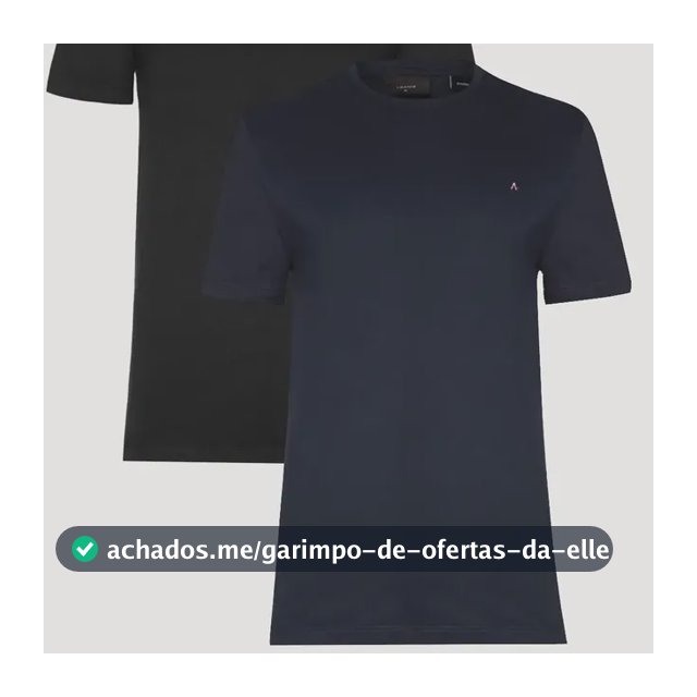 Kit Camisetas Aramis Basic Lisa Preta/azul Marinho Preto/azul Marinho M/m