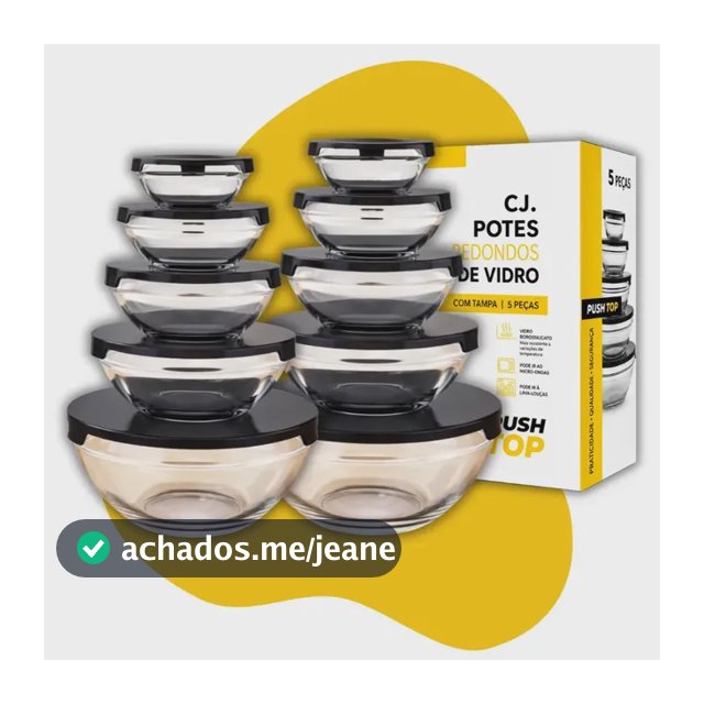 Conjunto 10 Potes Vidro Organizadores De Cozinha Multiuso Transparente