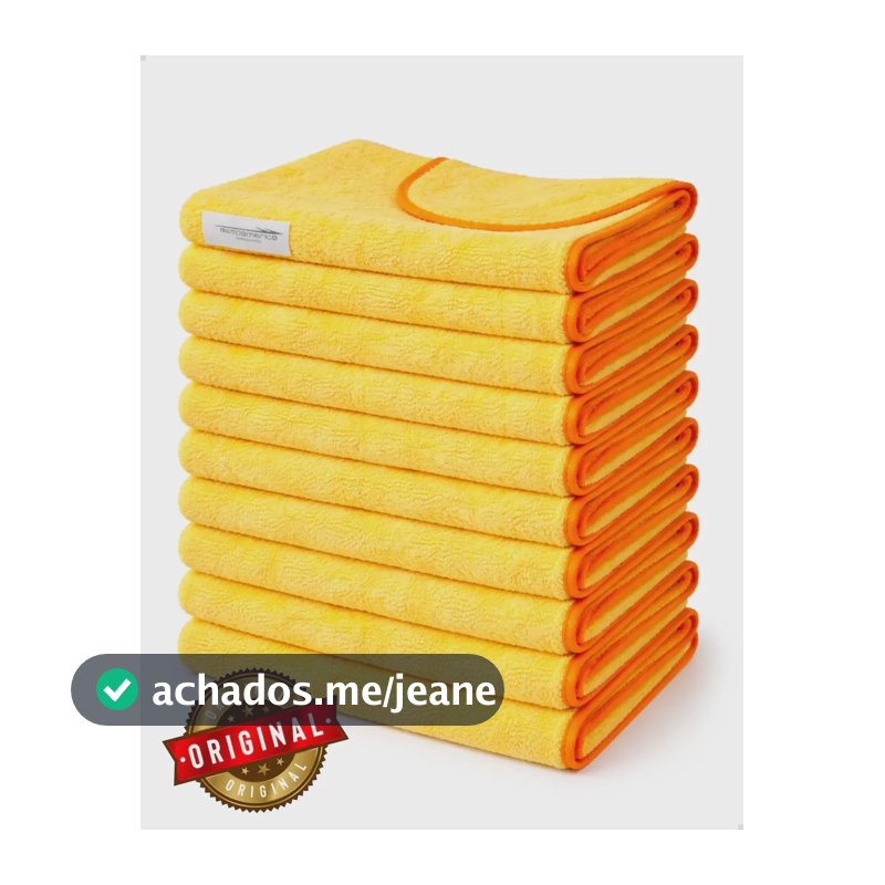 Kit 10 Flanelas Microfibra Premium 60x40 Amarela Autoamerica Amarelo