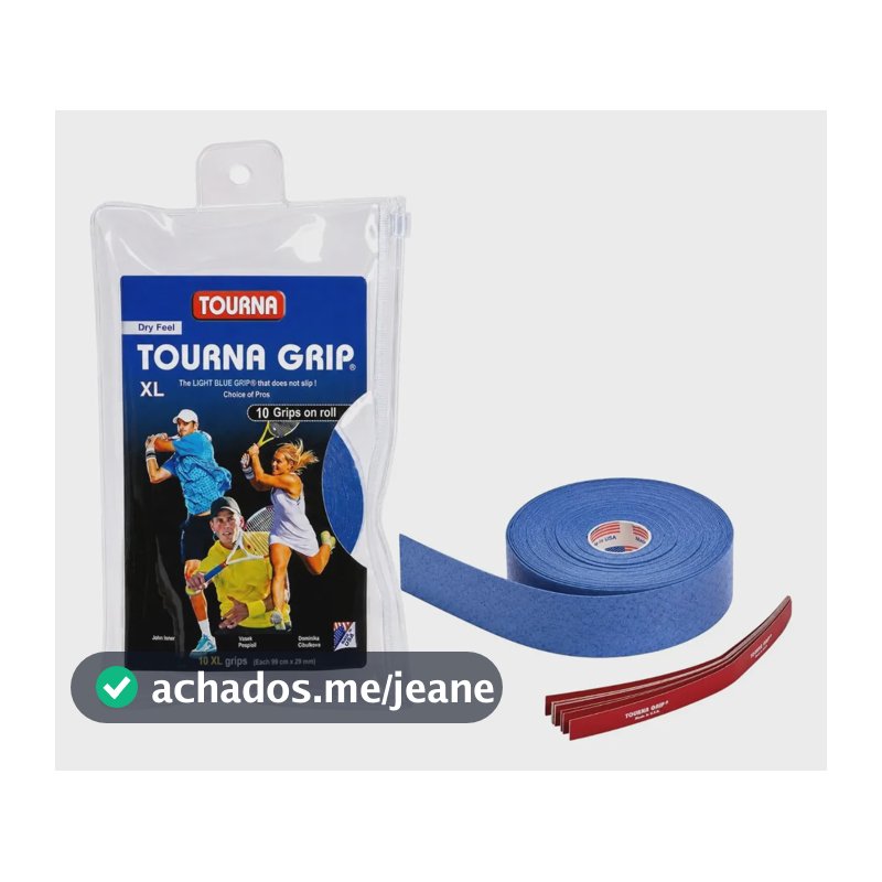 Overgrip Tourna Grip Original Azul  Absorção Dry Pack 10un