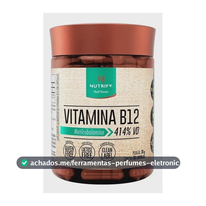 Vitamina B12 Nutrify Vitamina e Minerais em cápsula Sem sabor x 36g de 60 un