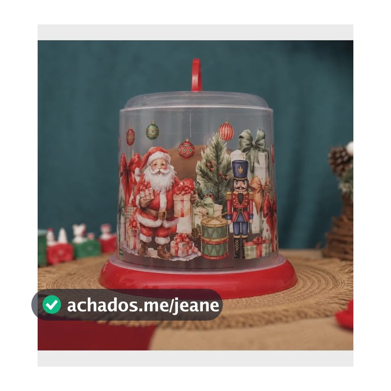 Porta Panetone Chocotone Natal Soldadinho Plasútil Vermelho Bela