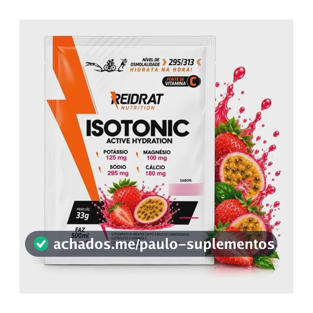 Isotônico Reidrat 20 Sachês 33g Morango Maracujá Hidratação